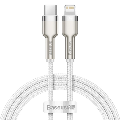 Picture of USB-C cable to Lightning Baseus Cafule, White, Power Delivery, 20W, 1m (white)