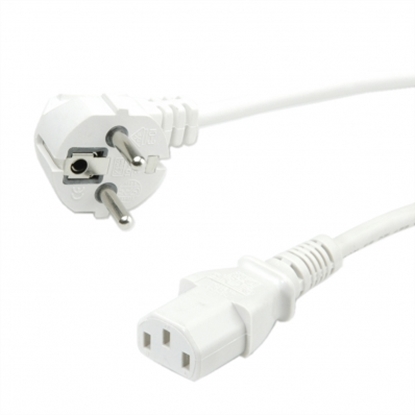 Attēls no VALUE Power Cable, straight IEC Conncector, white, 0.6 m