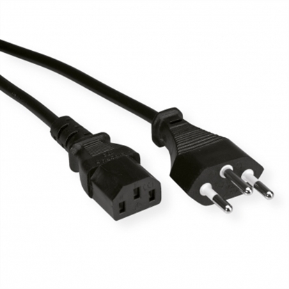 Изображение VALUE Power Cable, Straight IEC, CH, black, 0.8 m