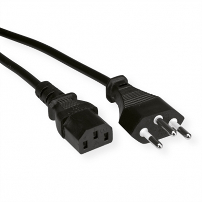 Attēls no VALUE Power Cable, Straight IEC, CH, black, 0.8 m