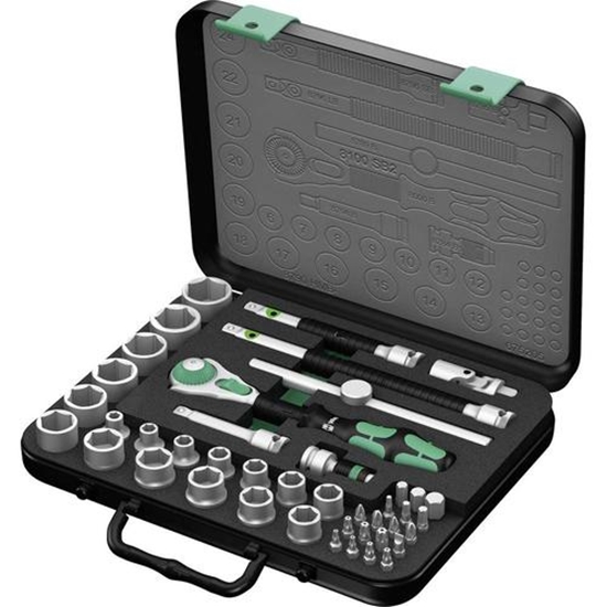 Picture of Wera 8100 SB 2 Zyklop Speed Ratchet Set 3/8  Drive metric