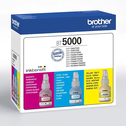 Picture of Brother BT5000CLVAL ink cartridge 3 pc(s) Compatible Cyan, Magenta, Yellow