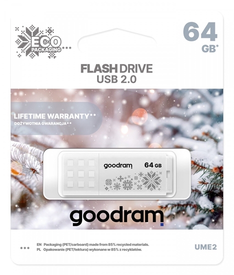 Изображение Zibatmiņa GoodRam USB UME2 64GB WINTER White