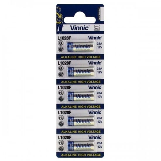 Picture of BAT23.VNC5; 23A baterijas Vinnic Alkaline L1028/MN21 iepakojumā 5 gb.