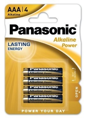 Изображение BATAAA.ALK.PP4; LR03/AAA baterijas Panasonic Power Alkaline MN2400/E92 iepakojumā 4 gb.