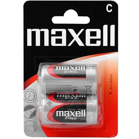 Изображение BATC.ZN.MX2; LR14/C baterijas 1.5V Maxell Zinc-carbon SUM-2 2B iepakojumā 2 gb.