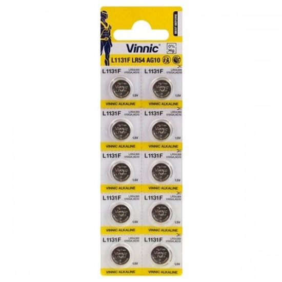 Picture of BATG10.VNC10; G10 baterijas Vinnic Alkaline LR1130/189 iepakojumā 10 gb.