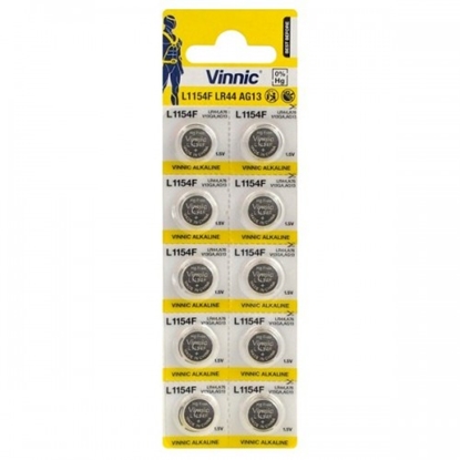 Attēls no Baterijas Vinnic G13 / AG13 / L1154 / LR44 / 157 / V13GA / RW82 / A76 Alkaline iepakojumā 10 gb.