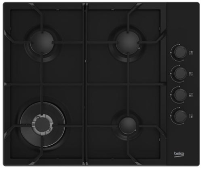 Изображение Beko HIBW64125SB hob Black Built-in 61 cm Gas 4 zone(s)