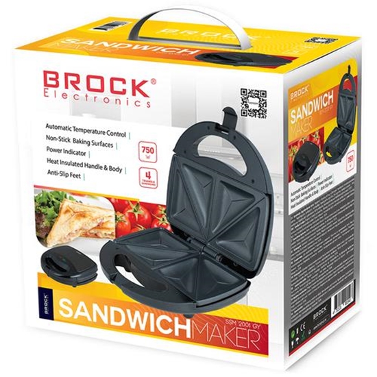 Picture of Brock Electronics SSM 2001 GY sandwich maker 750 W Black