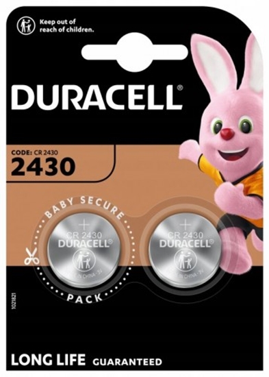 Изображение CR2430 baterijas 3V Duracell litija DL2430 iepakojumā 2 gb.