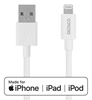 Изображение Mob. telefono kabelis DELTACO USB-Lightning,iPod, iPhone, iPad, Apple C189, MFi,0.5m balta/IPLH-4005