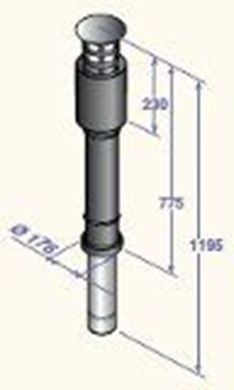 Изображение Dūmvads koaksiālais vertikālais D110/150, DY845