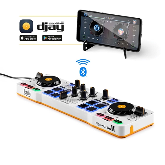 Picture of Hercules DJControl Control MIX Bluetooth Pour Smartphone et tablettes Android e 2 channels Black, White, Yellow