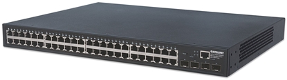 Изображение Intellinet 48-Port Gigabit Ethernet Web-Managed Switch with 4 SFP Ports, 48 x 10/100/1000 Mbps RJ45 Ports + 4 x SFP, IEEE 802.3az Energy Efficient Ethernet, SNMP, QoS, VLAN, ACL, 19 Rackmount" (Euro 2-pin plug)