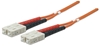 Picture of Intellinet Fiber Optic Patch Cable, OM2, SC/SC, 2m, Orange, Duplex, Multimode, 50/125 µm, LSZH, Fibre, Lifetime Warranty, Polybag