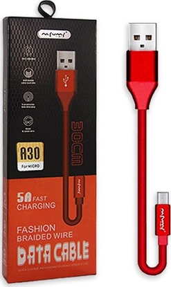 Изображение Kabel USB Nafumi USB-A - microUSB 0.3 m Czerwony (25905)