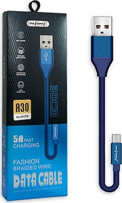 Изображение Kabel USB Nafumi USB-A - microUSB 0.3 m Niebieski (25906)