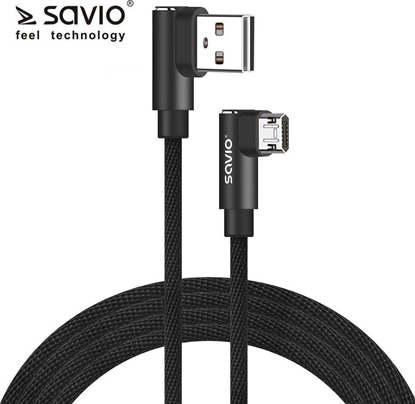 Изображение Kabel USB Savio USB-A - microUSB 2 m Czarny (1_815990)