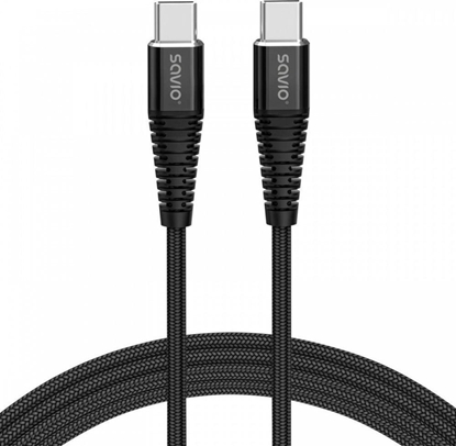 Attēls no Kabel USB Savio USB-A - USB-C Czarny (1_811564)