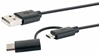 Picture of Kabel USB Schwaiger USB-A - microUSB + USB-C 1 m Czarny (CK3112533)