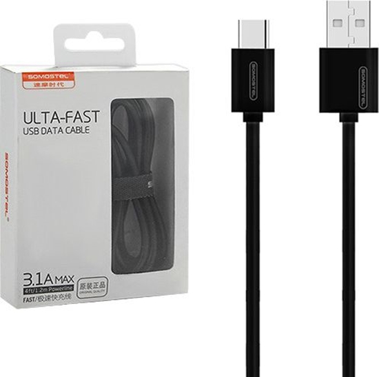 Изображение Kabel USB Somostel USB-A - USB-C 1.2 m Czarny (27229)