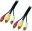 Picture of Lindy 10m AV Cable composite video cable 3 x RCA Black