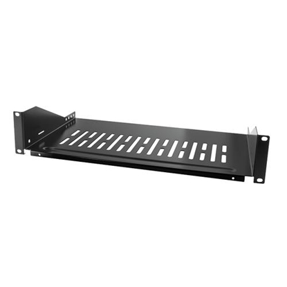 Attēls no LogiLink Fachboden 19" 2HE 88x482x406mm Festeinbau, bis 25kg, Farbe Schwarz (RAL 9005)