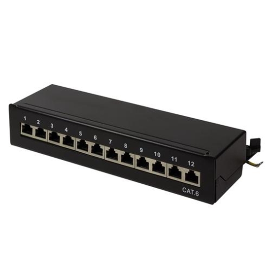 Изображение LogiLink Patchpanel Tisch/Wand Cat.6 STP 12 Ports, schwarz