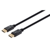 Изображение Manhattan DisplayPort 1.4 Cable, 8K@60hz, 1m, PVC Cable, Male to Male, Equivalent to DP14MM1M, With Latches, Fully Shielded, Black, Lifetime Warranty, Polybag