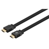 Изображение Manhattan HDMI Cable with Ethernet (Flat), 4K@60Hz (Premium High Speed), 10m, Male to Male, Black, Ultra HD 4k x 2k, Fully Shielded, Gold Plated Contacts, Lifetime Warranty, Polybag