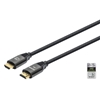 Изображение Manhattan HDMI Cable with Ethernet, 8K@60Hz (Ultra High Speed), 1m (Braided), Male to Male, Black, 4K@120Hz, Ultra HD 4k x 2k, Fully Shielded, Gold Plated Contacts, Lifetime Warranty, Polybag