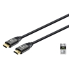 Изображение Manhattan HDMI Cable with Ethernet, 8K@60Hz (Ultra High Speed), 3m (Braided), Male to Male, Black, 4K@120Hz, Ultra HD 4k x 2k, Fully Shielded, Gold Plated Contacts, Lifetime Warranty, Polybag