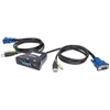 Picture of Manhattan KVM Switch Mini 2-Port, 2x USB-A, Cables included, Audio Support, Control 2x computers from one pc/mouse/screen, Black, Lifetime Warranty, Boxed