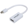 Picture of Manhattan Mini DisplayPort 1.2 to HDMI Adapter Cable, 1080p@60Hz, 17cm, Male to Female, White, Lifetime Warranty, Blister