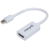 Изображение Manhattan Mini DisplayPort 1.2 to HDMI Adapter Cable, 1080p@60Hz, 17cm, Male to Female, White, Lifetime Warranty, Blister