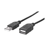 Picture of Manhattan USB-A to USB-A Extension Cable, 1.8m, Male to Female, 480 Mbps (USB 2.0), Equivalent to Startech USBEXTAA6BK, Hi-Speed USB, Black, Lifetime Warranty, Polybag