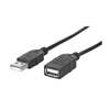 Изображение Manhattan USB-A to USB-A Extension Cable, 1.8m, Male to Female, 480 Mbps (USB 2.0), Equivalent to Startech USBEXTAA6BK, Hi-Speed USB, Black, Lifetime Warranty, Polybag