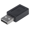 Изображение Manhattan USB-C to USB-A Adapter, Female to Male, 480 Mbps (USB 2.0), Hi-Speed USB, Black, Lifetime Warranty, Polybag