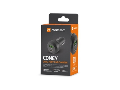 Picture of Natec Car charger Coney PD3.0 48W QC3.0