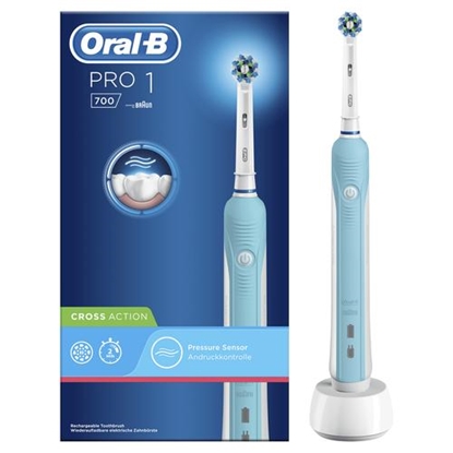 Изображение Oral-B PRO 700 CrossAction Adult Rotating-oscillating toothbrush Blue