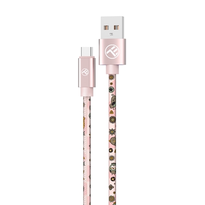 Attēls no Tellur Graffiti USB to Type-C cable 3A 1m pink