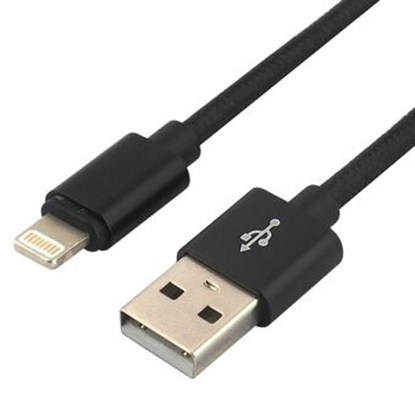 Attēls no USB lightning male / USB A male 0.3m everActive CBB-0.3IB fast 2.4A melns