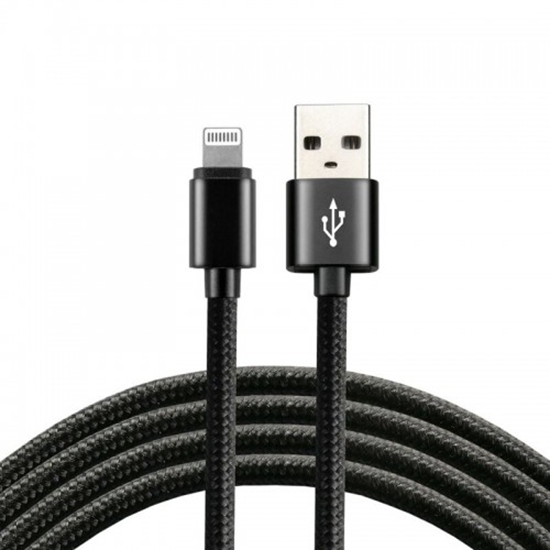 Picture of USB lightning male / USB A male 2.0m everActive CBB-2IB fast 2.4A melns