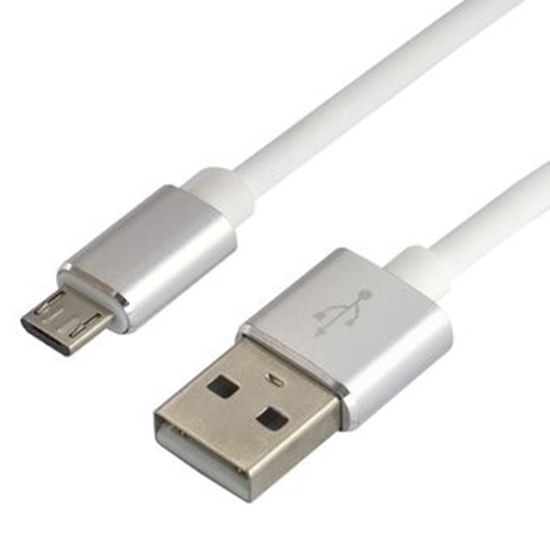 Picture of USB mikro B vads / USB A 1.0m everActive CBS-1.5MW 2.4A balts iepakojumā 1 gb.