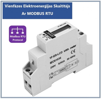 Attēls no Vienfāzes elektrības skaitītājs ProBase™ | MODBUS RTU protokols rādījumu attālinātai nolasīšanai