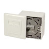 Picture of Logilink | NP0006A Wall Outlet | Metal die-cast housing with strain relief; Horizontal cable entry with strain relief; Network wall outlet Cat.6 fully shielded, with surface back box | Pure White