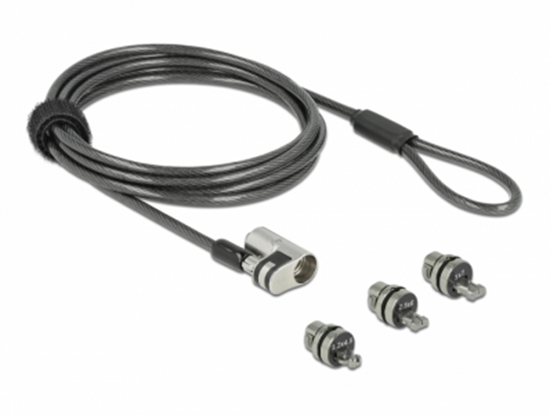 Picture of Navilock Laptop Security Cable with 3 lockheads for Kensington, Noble Wedge and Nano slot