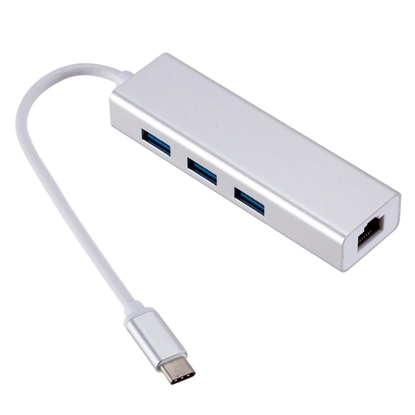 Attēls no RoGerAD15642 USB-C Hub - Splitter 3 x USB 3.0 / RJ45