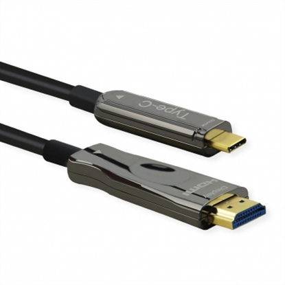 Attēls no ROLINE Type C - HDMI (AOC) Cable, 4K60, M/M, 30 m